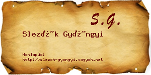 Slezák Gyöngyi névjegykártya